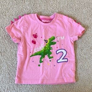 🎉 3 for $10 🎉 Pink Dinosaur Kids Second Birthday T-Shirt